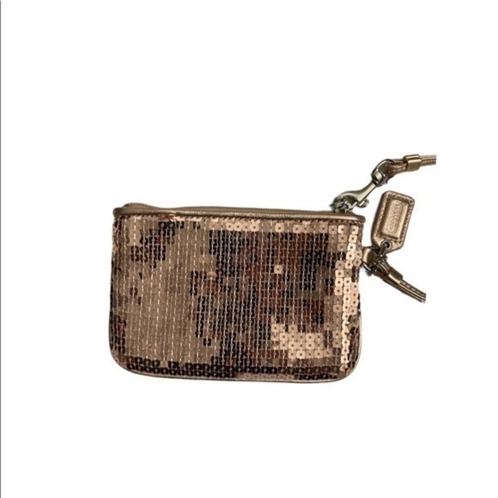 Coach rose gold sequinned wristlet - Picture 4 of 8